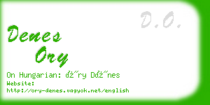 denes ory business card